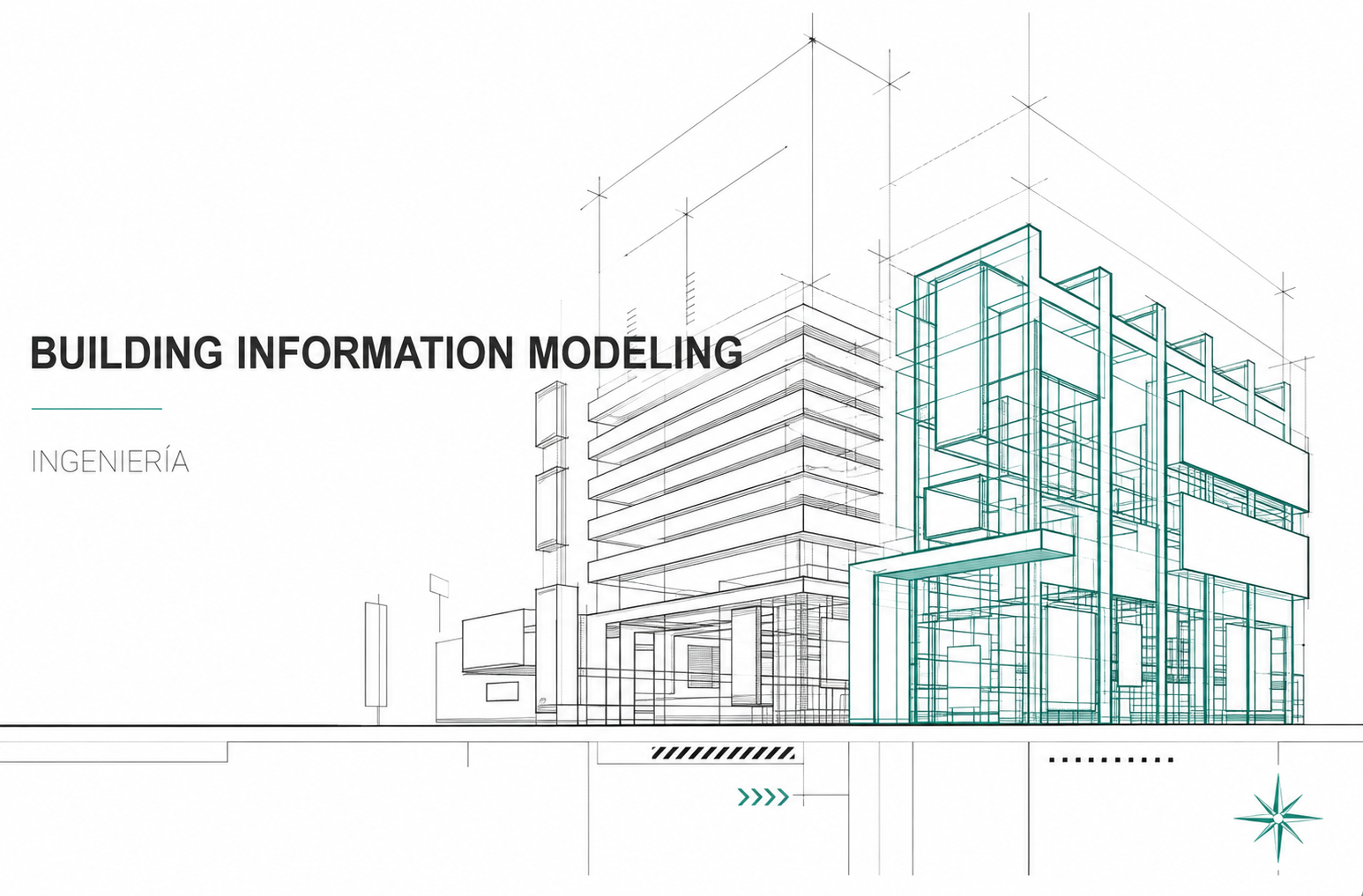 BIM model of a steel building in technical line work